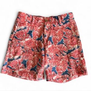 Vineyard Vines Men's Pink & Blue Hibiscus Floral Breaker Shorts - Size 28